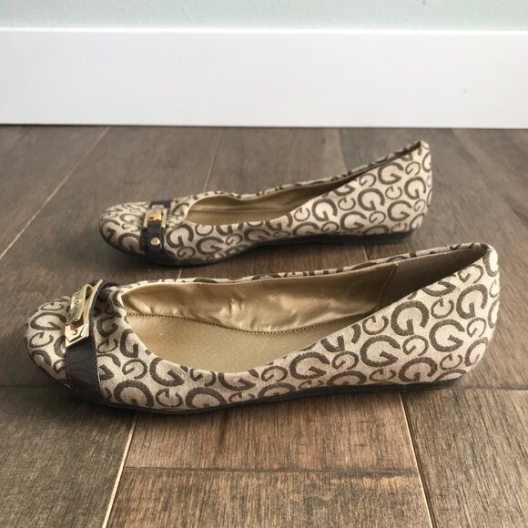 Vintage Y2K G by Guess Farrah 2 Monogram Ballet Flats Shoes - Women's Size 7 - Picture 7 of 14